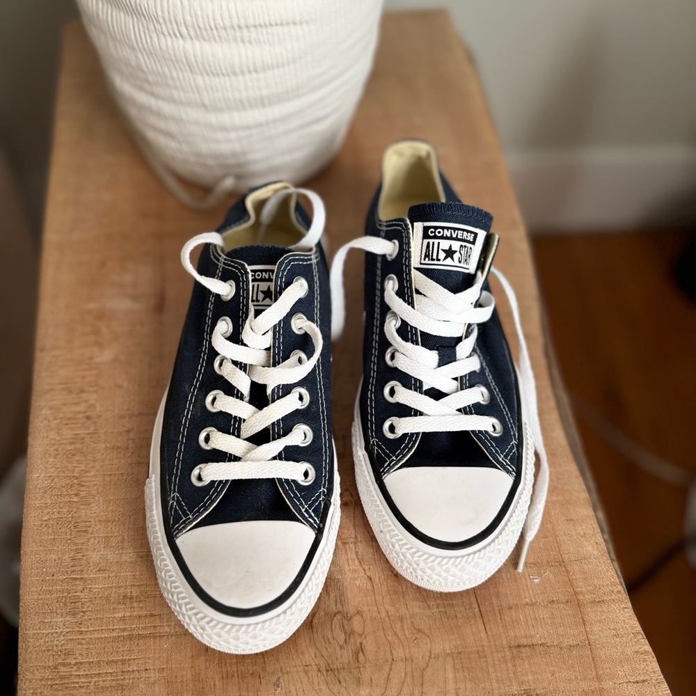 Converse Navy Blue and White Low-Top Sneakers